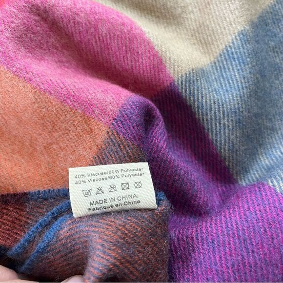 Pretty Persuasions Plaid Blanket Scarf - Picture 3 of 9